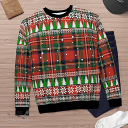 Scottish Stewart Royal Modern Clan Tartan Christmas Ugly Sweater - Plaid Family Ugly Sweater Scottish Plaid Tartan Plaid - ScotsTee - scotstee.com