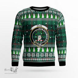 Scottish Ross Hunting Modern Clan Crest Tartan Christmas Ugly Sweater - Plaid Family Ugly Sweater Scottish Plaid Tartan Plaid - ScotsTee - scotstee.com