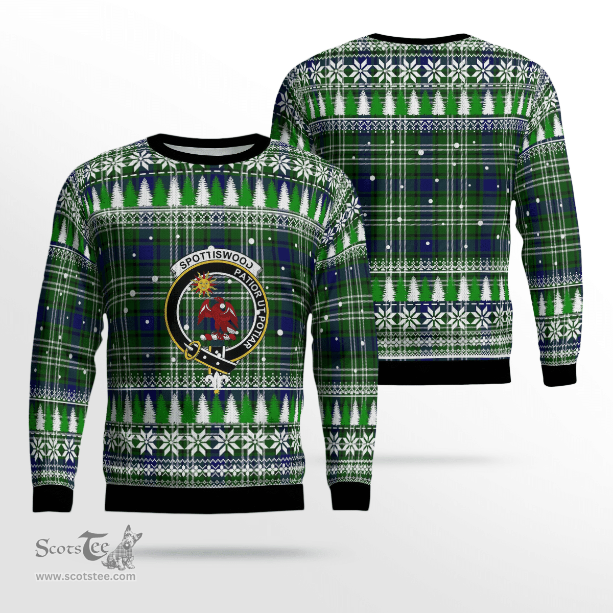 Scottish Spottiswood (Tweedside) Clan Crest Tartan Christmas Ugly Sweater - Plaid Family Ugly Sweater Scottish Plaid Tartan Plaid - ScotsTee - scotstee.com