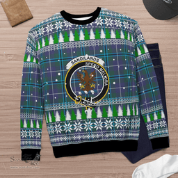 Scottish Sandilands (Douglas) Clan Crest Tartan Christmas Ugly Sweater - Plaid Family Ugly Sweater Scottish Plaid Tartan Plaid - ScotsTee - scotstee.com
