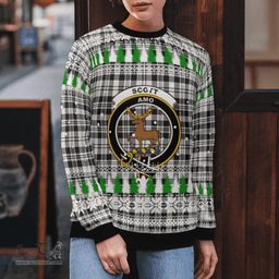 Scottish Scott Black & White Ancient Clan Crest Tartan Christmas Ugly Sweater - Plaid Family Ugly Sweater Scottish Plaid Tartan Plaid - ScotsTee - scotstee.com
