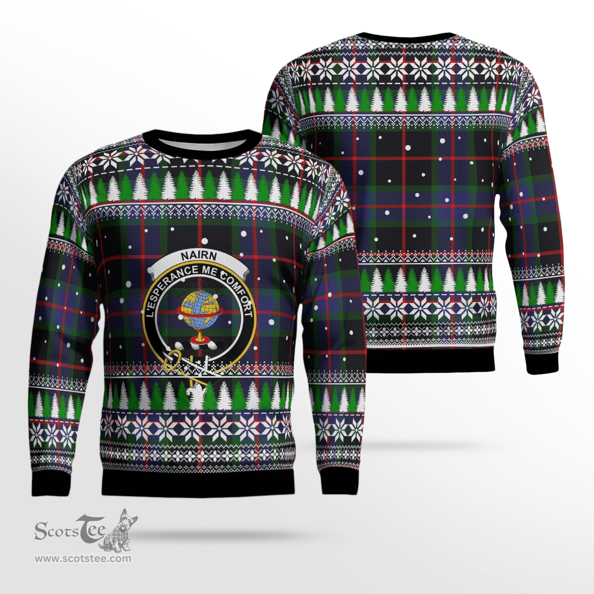Scottish Nairn Clan Crest Tartan Christmas Ugly Sweater - Plaid Family Ugly Sweater Scottish Plaid Tartan Plaid - ScotsTee - scotstee.com