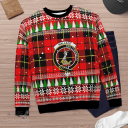 Scottish Wallace Hunting Red Clan Crest Tartan Christmas Ugly Sweater - Plaid Family Ugly Sweater Scottish Plaid Tartan Plaid - ScotsTee - scotstee.com