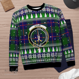 Scottish Shaw Modern Clan Crest Tartan Christmas Ugly Sweater - Plaid Family Ugly Sweater Scottish Plaid Tartan Plaid - ScotsTee - scotstee.com