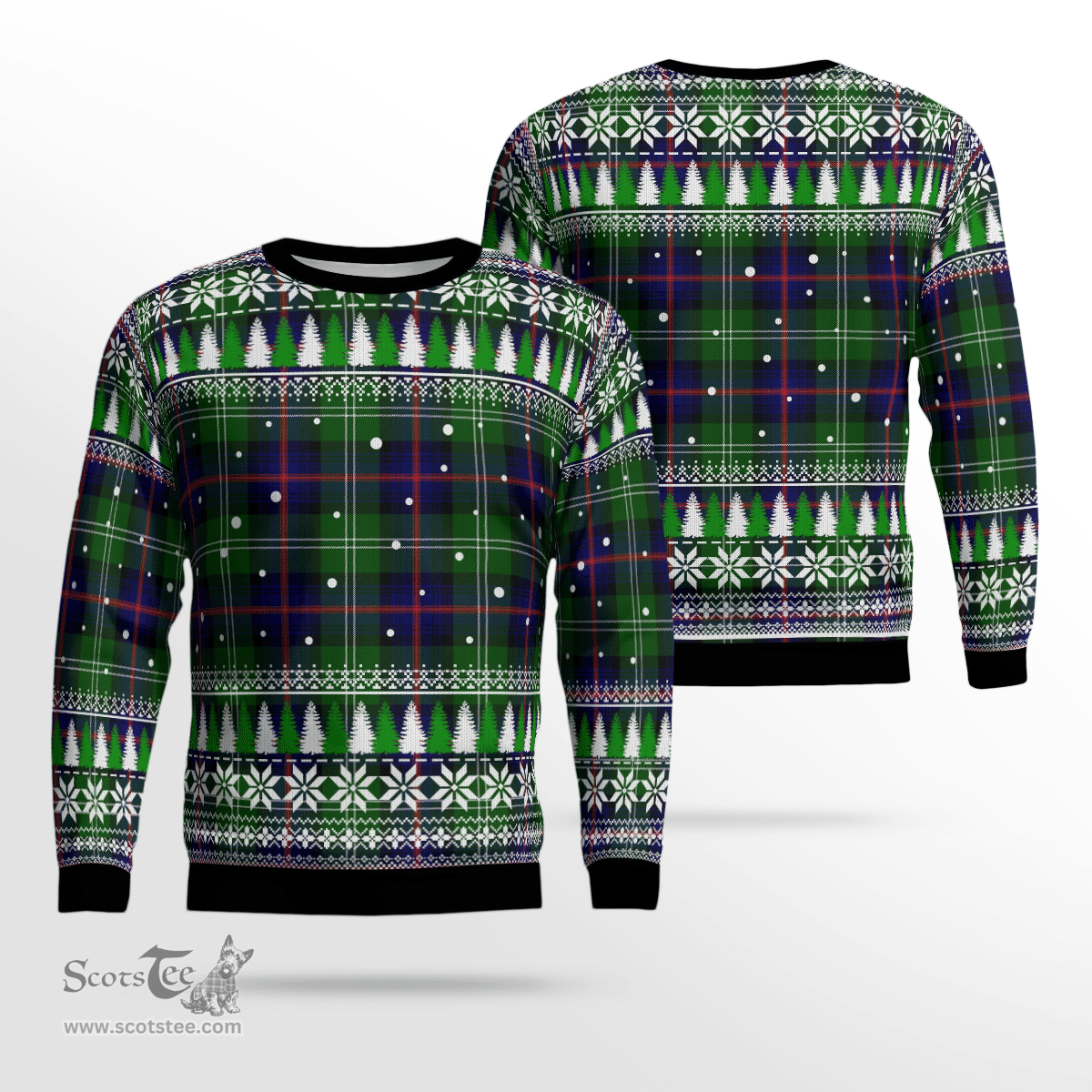 Scottish Sutherland Modern Clan Tartan Christmas Ugly Sweater - Plaid Family Ugly Sweater Scottish Plaid Tartan Plaid - ScotsTee - scotstee.com