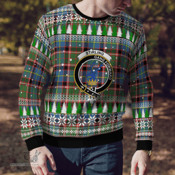 Scottish Stirling (of Cadder-Present Chief) Clan Crest Tartan Christmas Ugly Sweater - Plaid Family Ugly Sweater Scottish Plaid Tartan Plaid - ScotsTee - scotstee.com