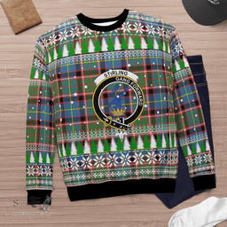 Scottish Stirling (of Cadder-Present Chief) Clan Crest Tartan Christmas Ugly Sweater - Plaid Family Ugly Sweater Scottish Plaid Tartan Plaid - ScotsTee - scotstee.com