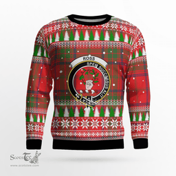 Scottish Ross Modern Clan Crest Tartan Christmas Ugly Sweater - Plaid Family Ugly Sweater Scottish Plaid Tartan Plaid - ScotsTee - scotstee.com