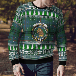 Scottish Walker Hunting Ancient Clan Crest Tartan Christmas Ugly Sweater - Plaid Family Ugly Sweater Scottish Plaid Tartan Plaid - ScotsTee - scotstee.com