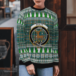 Scottish Scott Green Ancient Clan Crest Tartan Christmas Ugly Sweater - Plaid Family Ugly Sweater Scottish Plaid Tartan Plaid - ScotsTee - scotstee.com