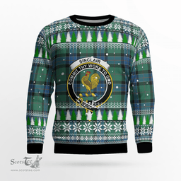 Scottish Sinclair Hunting Ancient Clan Crest Tartan Christmas Ugly Sweater - Plaid Family Ugly Sweater Scottish Plaid Tartan Plaid - ScotsTee - scotstee.com