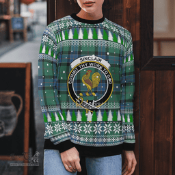 Scottish Sinclair Hunting Ancient Clan Crest Tartan Christmas Ugly Sweater - Plaid Family Ugly Sweater Scottish Plaid Tartan Plaid - ScotsTee - scotstee.com