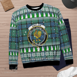 Scottish Sinclair Hunting Ancient Clan Crest Tartan Christmas Ugly Sweater - Plaid Family Ugly Sweater Scottish Plaid Tartan Plaid - ScotsTee - scotstee.com