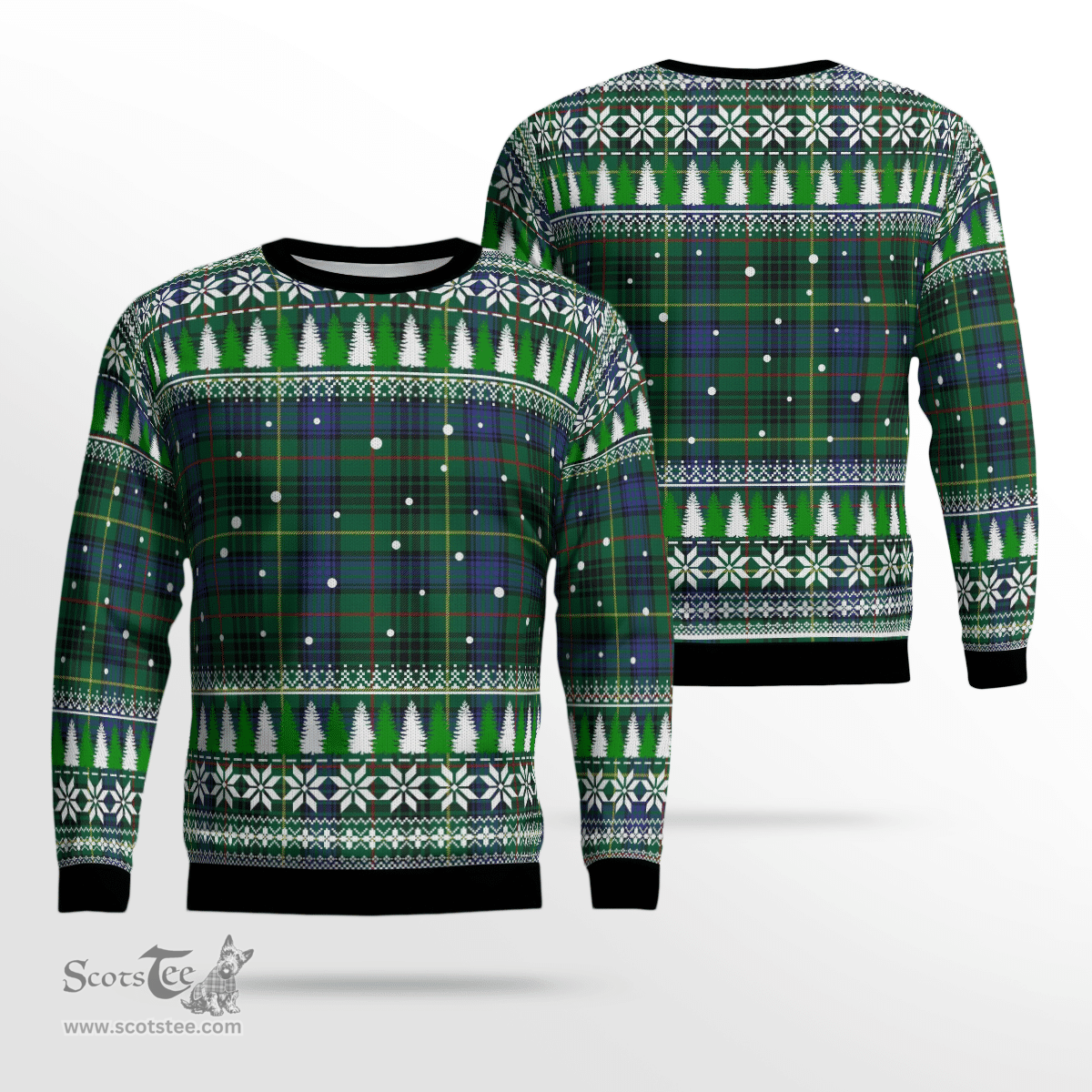Scottish Stewart Hunting Modern Clan Tartan Christmas Ugly Sweater - Plaid Family Ugly Sweater Scottish Plaid Tartan Plaid - ScotsTee - scotstee.com