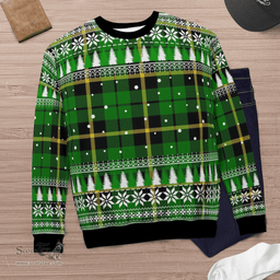 Scottish Wallace Hunting Green Clan Tartan Christmas Ugly Sweater - Plaid Family Ugly Sweater Scottish Plaid Tartan Plaid - ScotsTee - scotstee.com