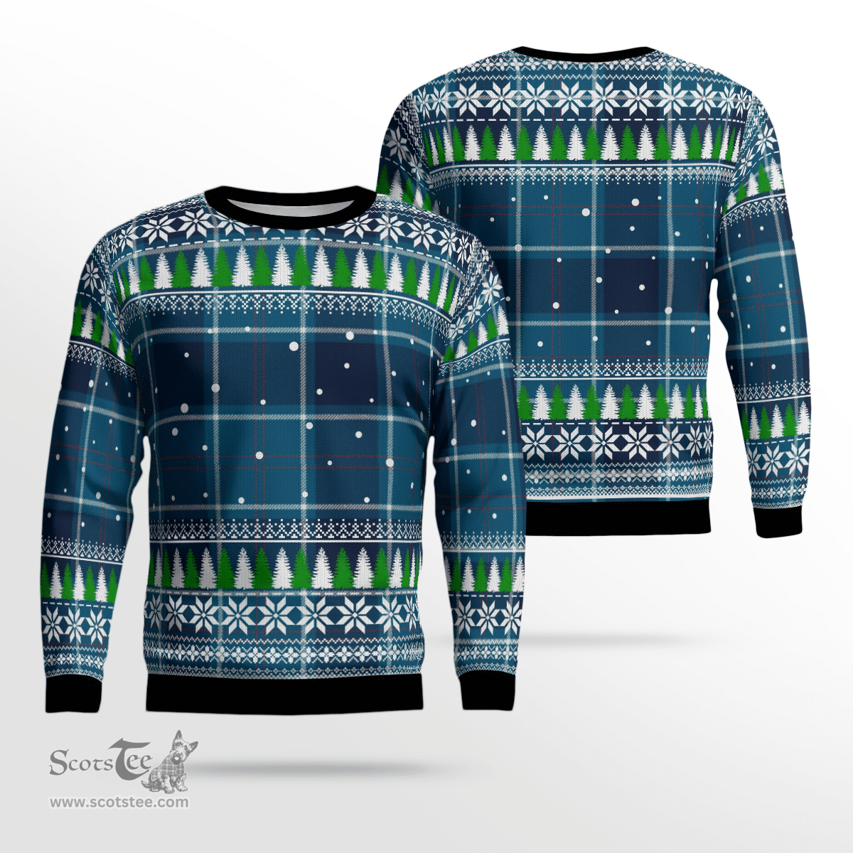 Scottish US Navy Clan Tartan Christmas Ugly Sweater - Plaid Family Ugly Sweater Scottish Plaid Tartan Plaid - ScotsTee - scotstee.com