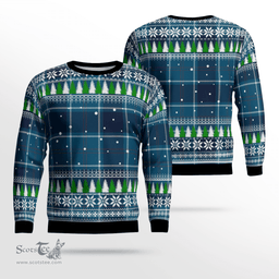 Scottish US Navy Clan Tartan Christmas Ugly Sweater - Plaid Family Ugly Sweater Scottish Plaid Tartan Plaid - ScotsTee - scotstee.com