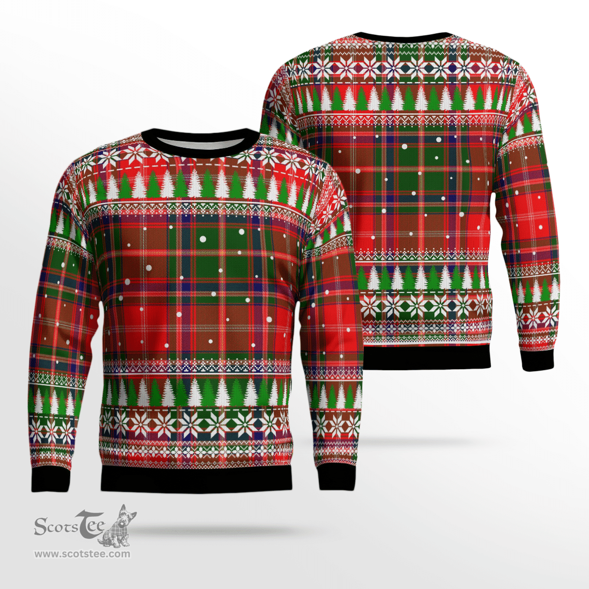 Scottish Somerville Modern Clan Tartan Christmas Ugly Sweater - Plaid Family Ugly Sweater Scottish Plaid Tartan Plaid - ScotsTee - scotstee.com