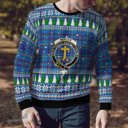 Scottish Mercer Modern Clan Crest Tartan Christmas Ugly Sweater - Plaid Family Ugly Sweater Scottish Plaid Tartan Plaid - ScotsTee - scotstee.com