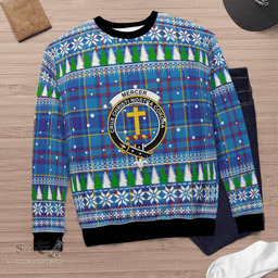 Scottish Mercer Modern Clan Crest Tartan Christmas Ugly Sweater - Plaid Family Ugly Sweater Scottish Plaid Tartan Plaid - ScotsTee - scotstee.com