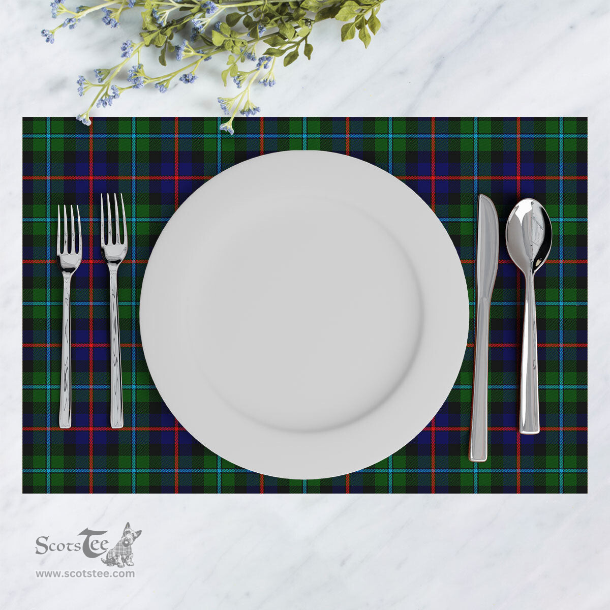 Scottish Campbell of Cawdor Modern Clan Tartan Placemat - Tartan Kitchen Decor Scottish Plaid Tartan Plaid - ScotsTee - scotstee.com