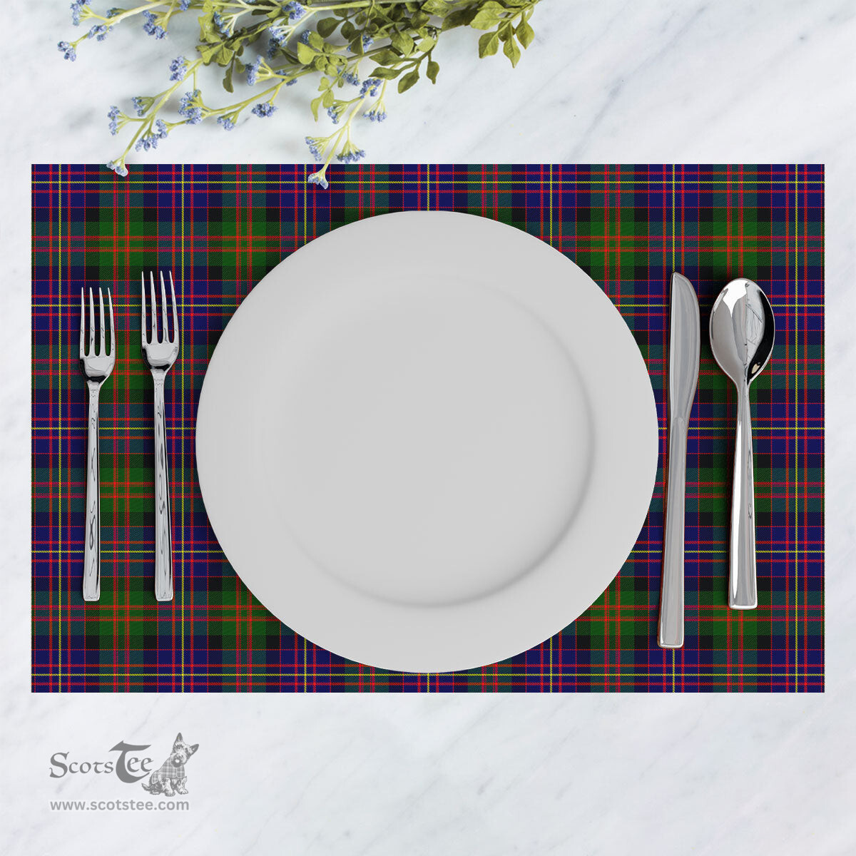 Scottish Cameron of Erracht Modern Clan Tartan Placemat - Tartan Kitchen Decor Scottish Plaid Tartan Plaid - ScotsTee - scotstee.com