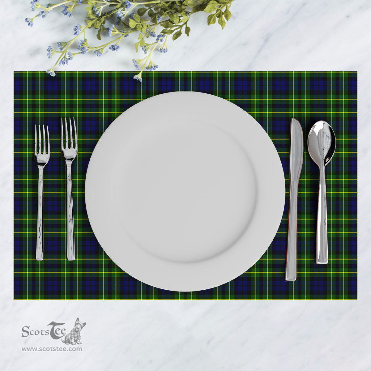 Scottish Campbell of Breadalbane Modern Clan Tartan Placemat - Tartan Kitchen Decor Scottish Plaid Tartan Plaid - ScotsTee - scotstee.com