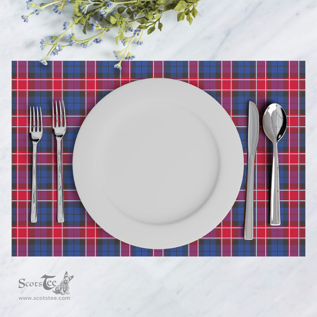 Scottish Graham of Menteith Red Clan Tartan Placemat - Tartan Kitchen Decor Scottish Plaid Tartan Plaid - ScotsTee - scotstee.com