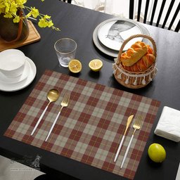 Scottish Cunningham Burgundy Dancers Clan Tartan Placemat - Tartan Kitchen Decor Scottish Plaid Tartan Plaid - ScotsTee - scotstee.com