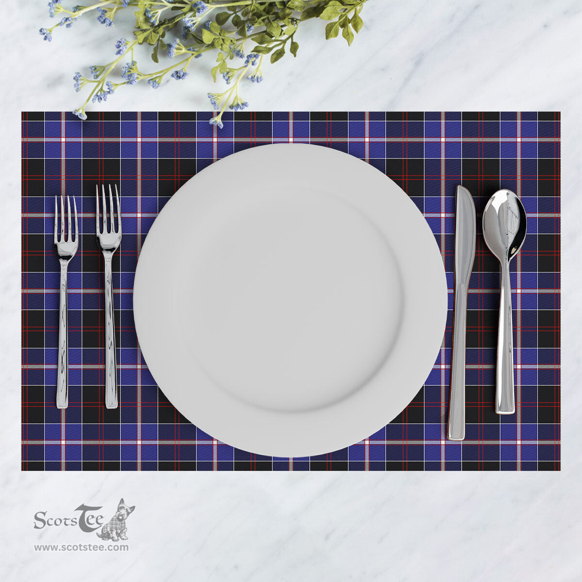 Scottish Dunlop Modern Clan Tartan Placemat - Tartan Kitchen Decor Scottish Plaid Tartan Plaid - ScotsTee - scotstee.com