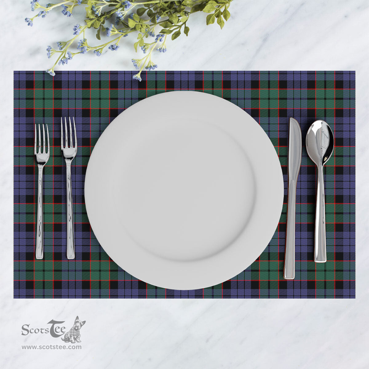 Scottish Fletcher Modern Clan Tartan Placemat - Tartan Kitchen Decor Scottish Plaid Tartan Plaid - ScotsTee - scotstee.com