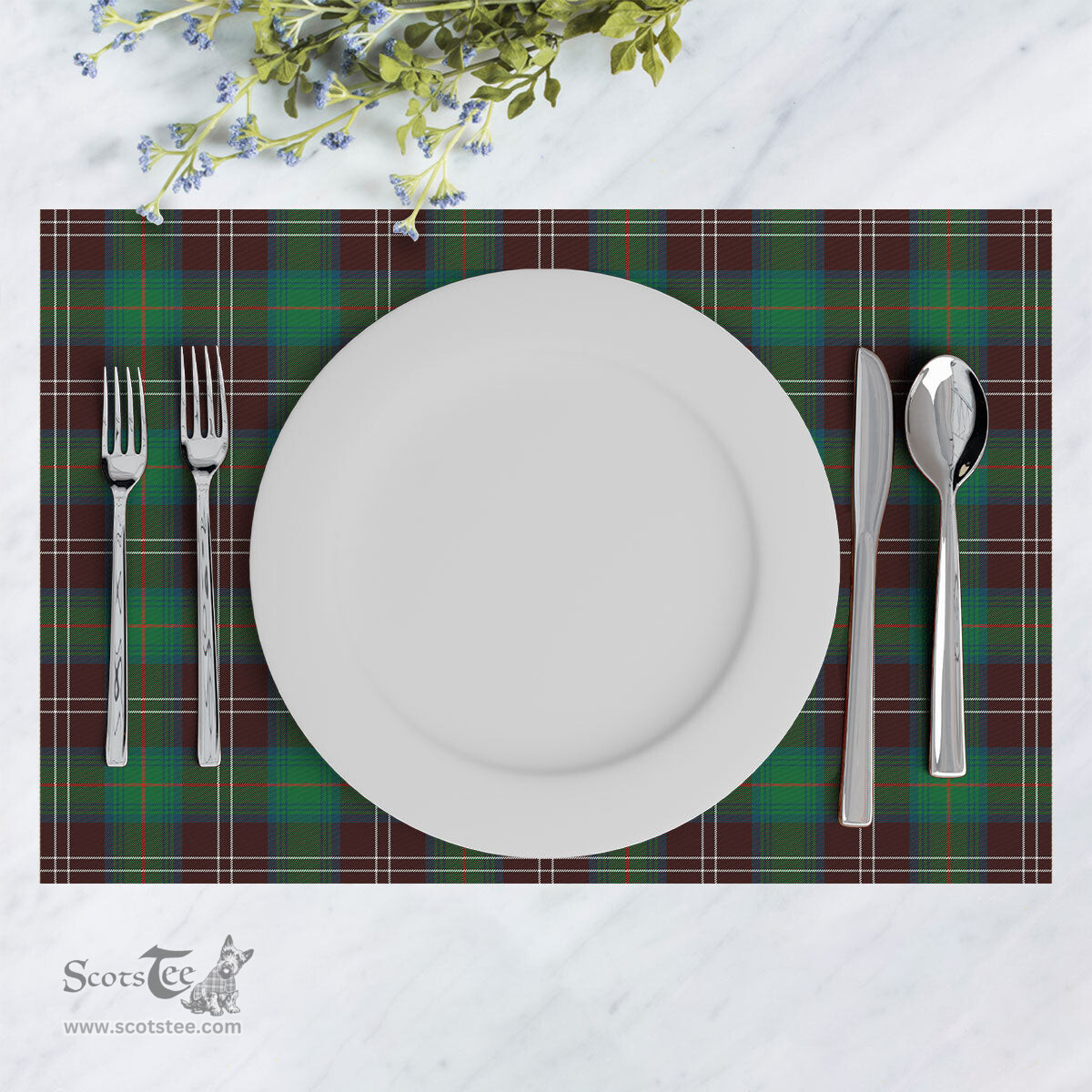 Scottish Chisholm Hunting Ancient Clan Tartan Placemat - Tartan Kitchen Decor Scottish Plaid Tartan Plaid - ScotsTee - scotstee.com