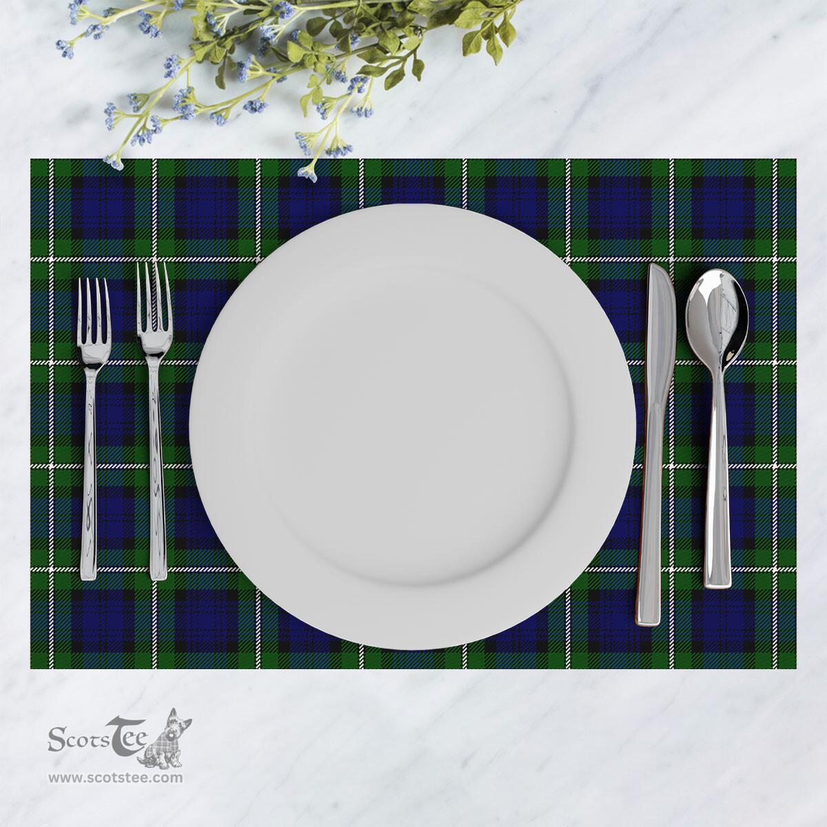 Scottish Forbes Modern Clan Tartan Placemat - Tartan Kitchen Decor Scottish Plaid Tartan Plaid - ScotsTee - scotstee.com