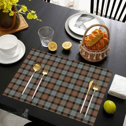 Scottish Gunn Weathered Clan Tartan Placemat - Tartan Kitchen Decor Scottish Plaid Tartan Plaid - ScotsTee - scotstee.com
