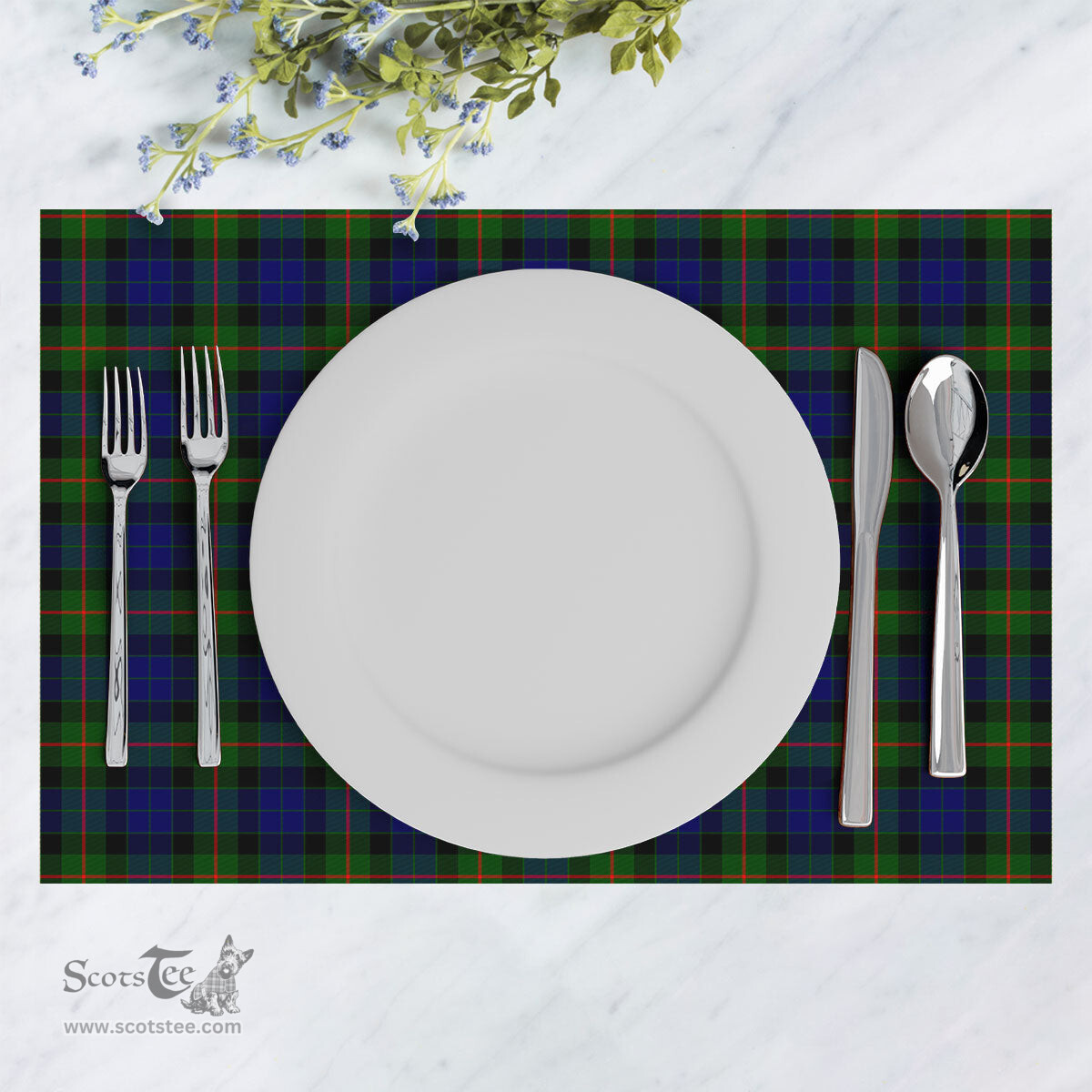 Scottish Gunn Modern Clan Tartan Placemat - Tartan Kitchen Decor Scottish Plaid Tartan Plaid - ScotsTee - scotstee.com
