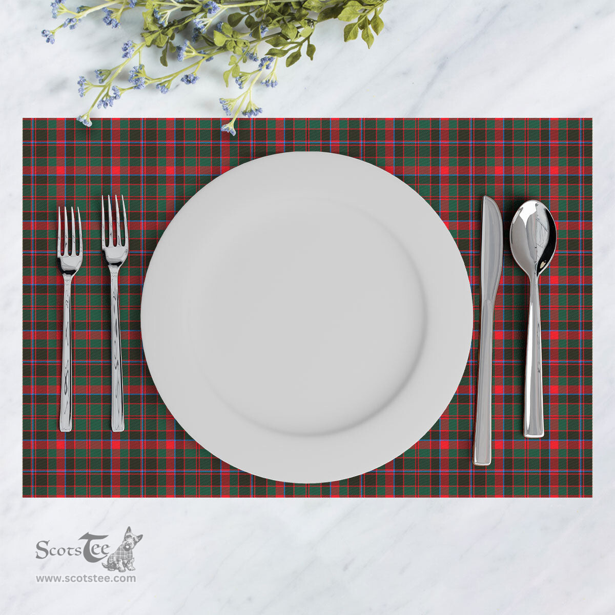 Scottish Cumming Hunting Modern Clan Tartan Placemat - Tartan Kitchen Decor Scottish Plaid Tartan Plaid - ScotsTee - scotstee.com