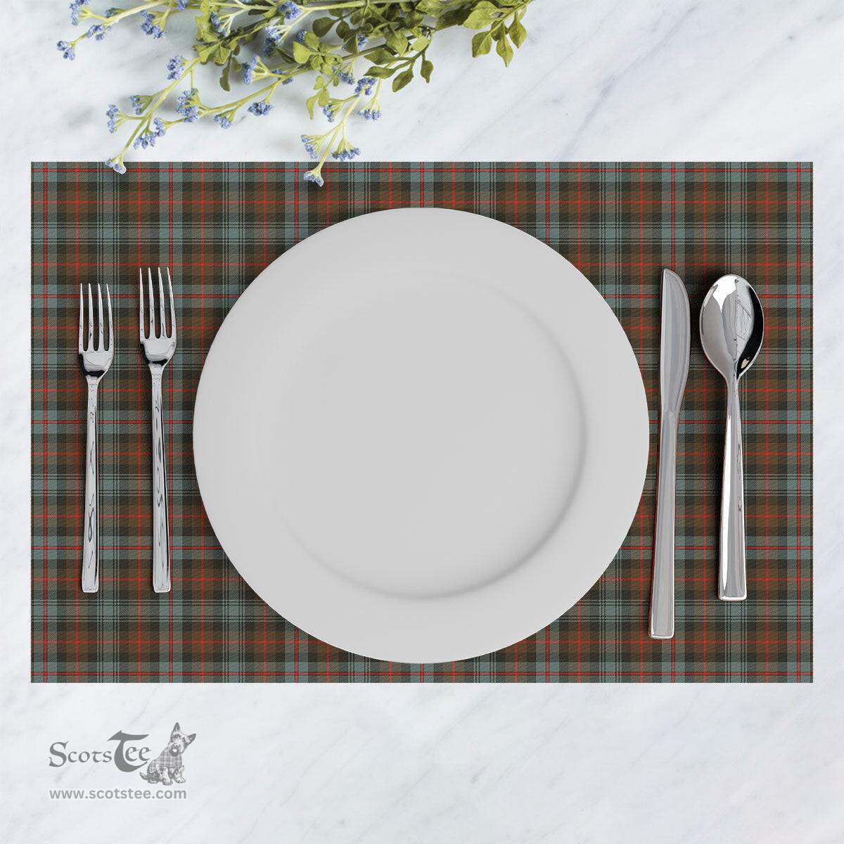 Scottish Murray of Atholl Weathered Clan Tartan Placemat - Tartan Kitchen Decor Scottish Plaid Tartan Plaid - ScotsTee - scotstee.com