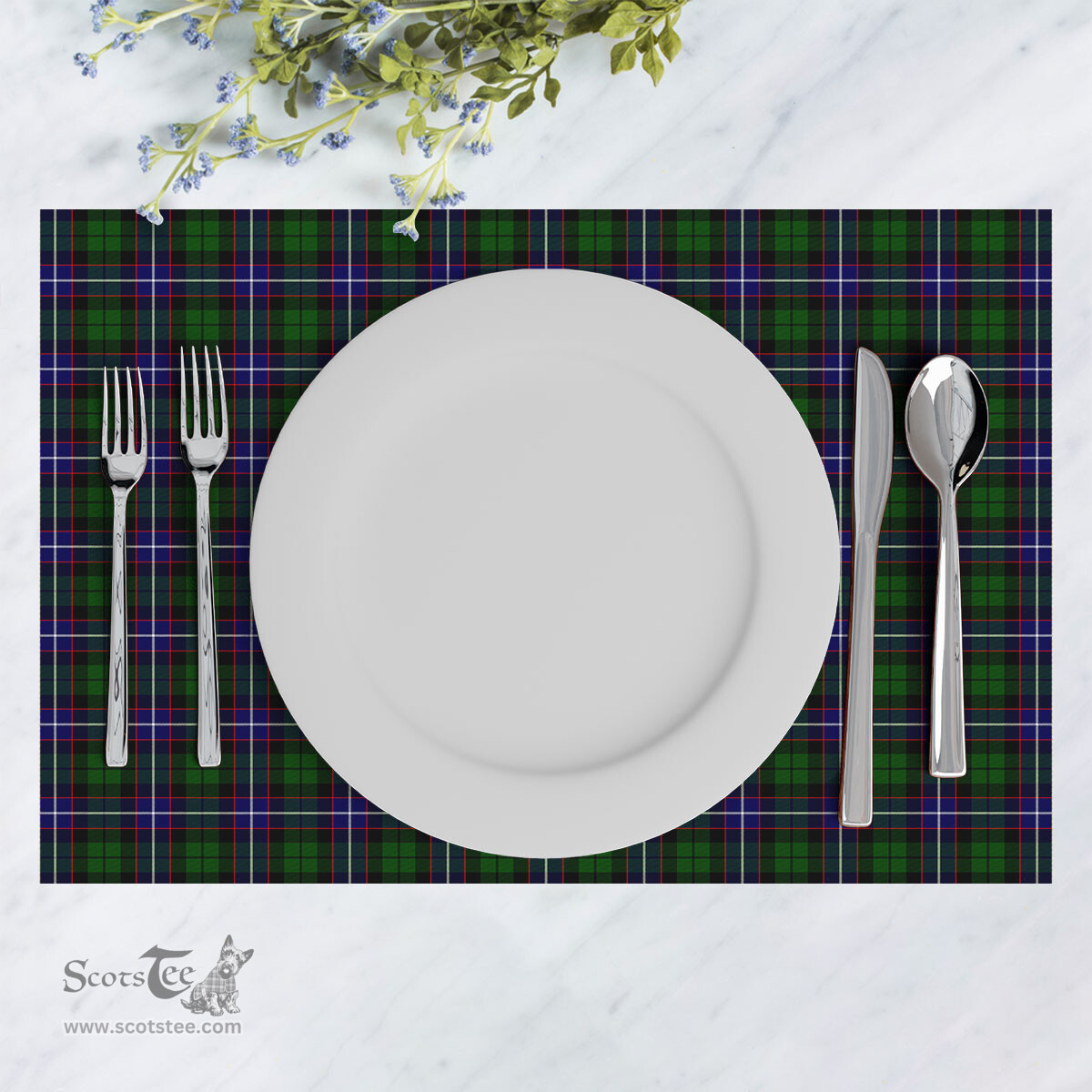 Scottish Russell Modern Clan Tartan Placemat - Tartan Kitchen Decor Scottish Plaid Tartan Plaid - ScotsTee - scotstee.com