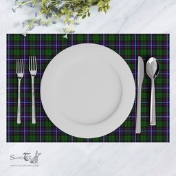 Scottish Russell Modern Clan Tartan Placemat - Tartan Kitchen Decor Scottish Plaid Tartan Plaid - ScotsTee - scotstee.com