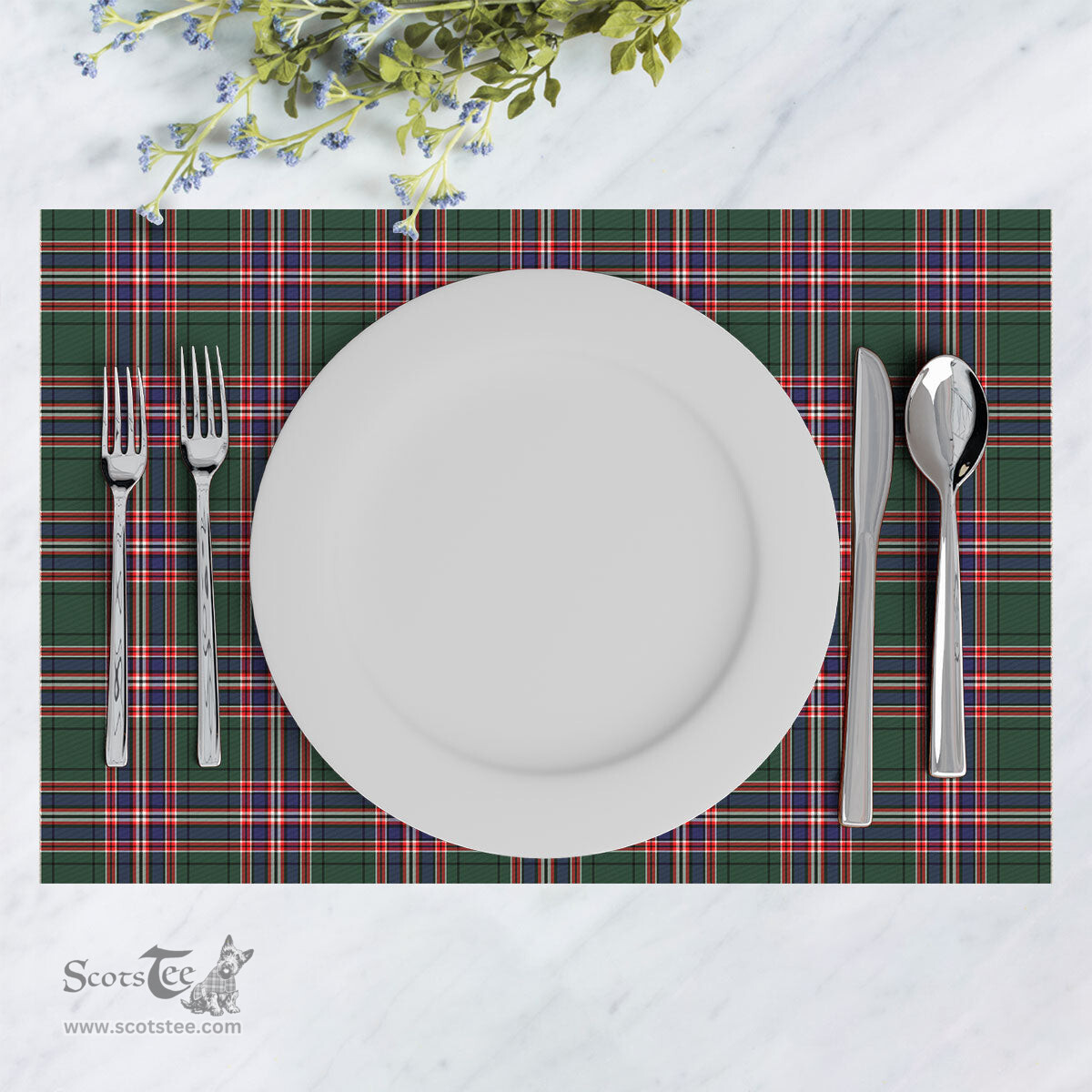 Scottish MacFarlane Hunting Modern Clan Tartan Placemat - Tartan Kitchen Decor Scottish Plaid Tartan Plaid - ScotsTee - scotstee.com