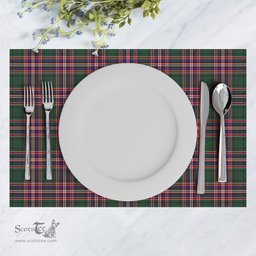 Scottish MacFarlane Hunting Modern Clan Tartan Placemat - Tartan Kitchen Decor Scottish Plaid Tartan Plaid - ScotsTee - scotstee.com