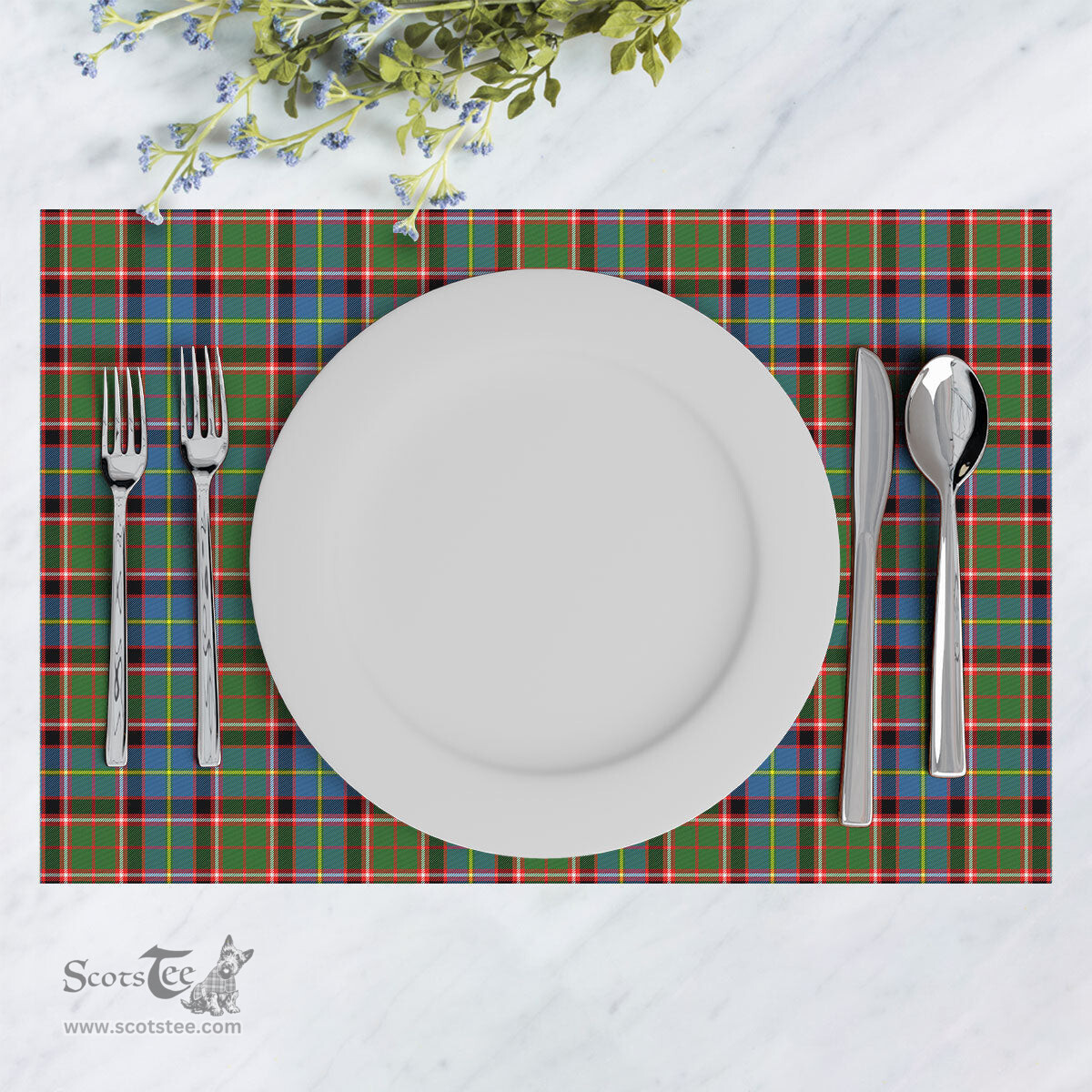 Scottish Norvel (or Norvill) Clan Tartan Placemat - Tartan Kitchen Decor Scottish Plaid Tartan Plaid - ScotsTee - scotstee.com