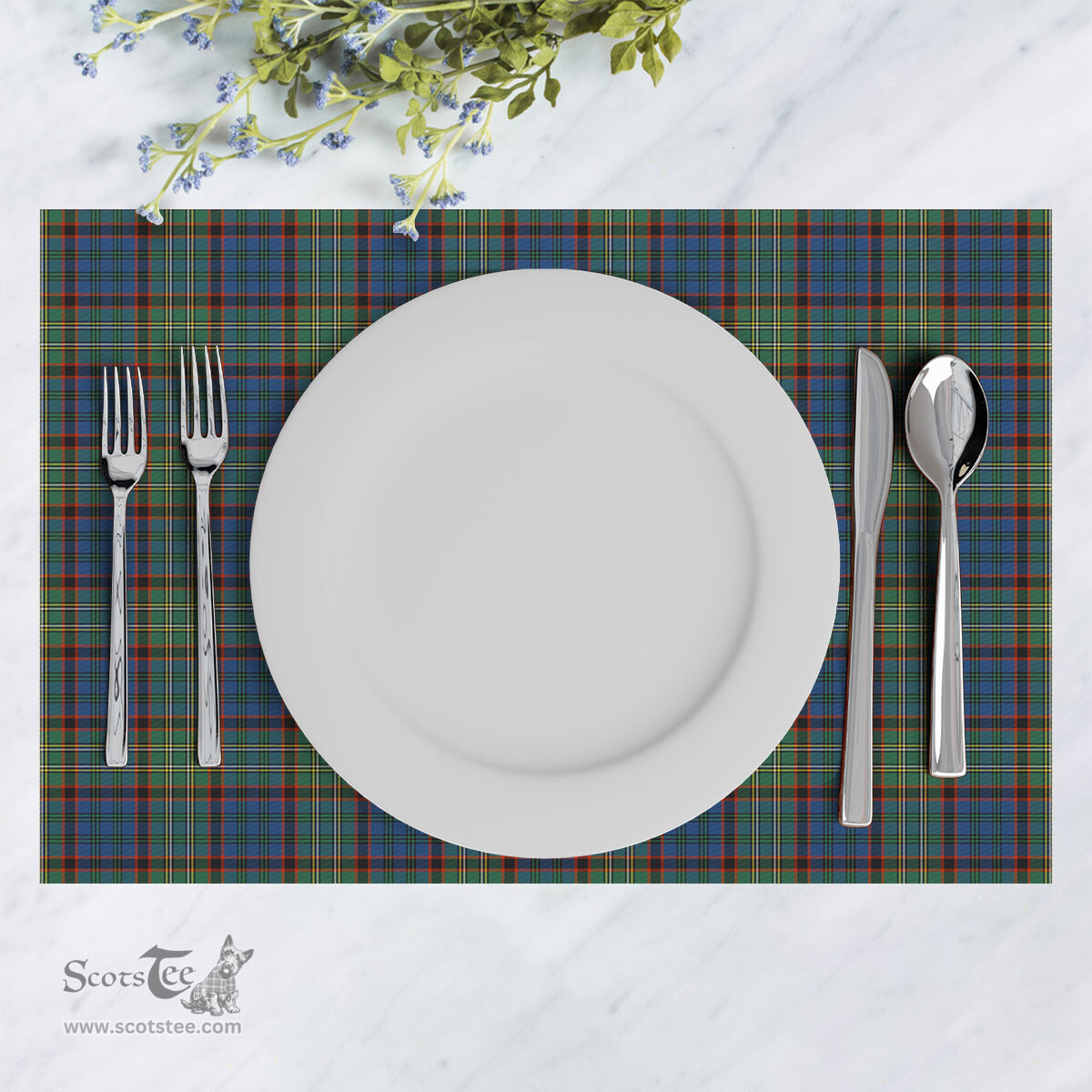 Scottish Nicolson Hunting Ancient Clan Tartan Placemat - Tartan Kitchen Decor Scottish Plaid Tartan Plaid - ScotsTee - scotstee.com