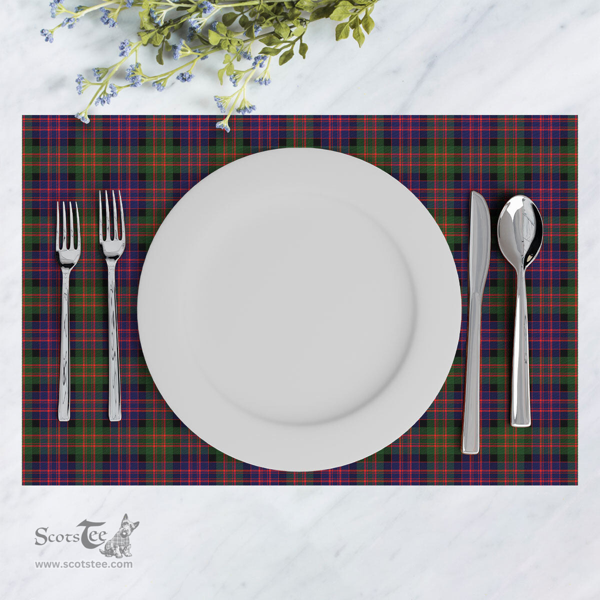 Scottish MacDonnell of Glengarry Modern Clan Tartan Placemat - Tartan Kitchen Decor Scottish Plaid Tartan Plaid - ScotsTee - scotstee.com