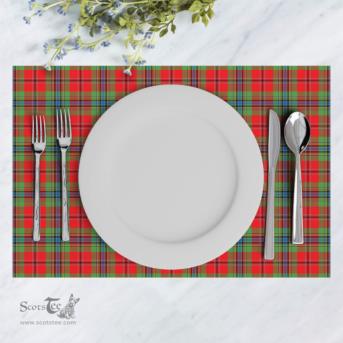 Scottish MacLean of Duart Modern Clan Tartan Placemat - Tartan Kitchen Decor Scottish Plaid Tartan Plaid - ScotsTee - scotstee.com