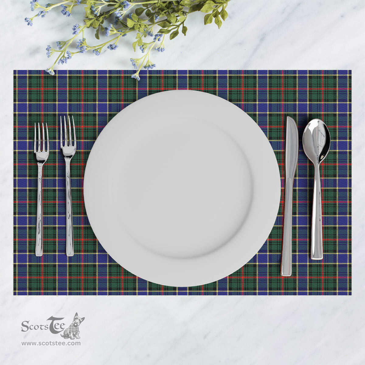 Scottish Ogilvie Hunting Modern Clan Tartan Placemat - Tartan Kitchen Decor Scottish Plaid Tartan Plaid - ScotsTee - scotstee.com