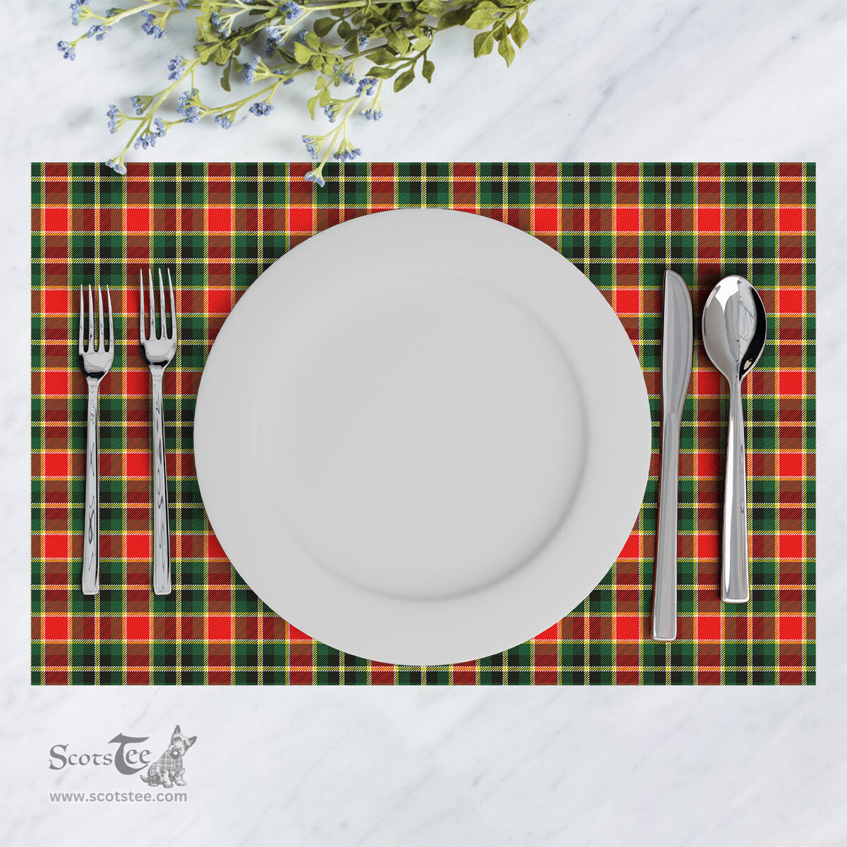 Scottish MacLachlan Hunting Modern Clan Tartan Placemat - Tartan Kitchen Decor Scottish Plaid Tartan Plaid - ScotsTee - scotstee.com