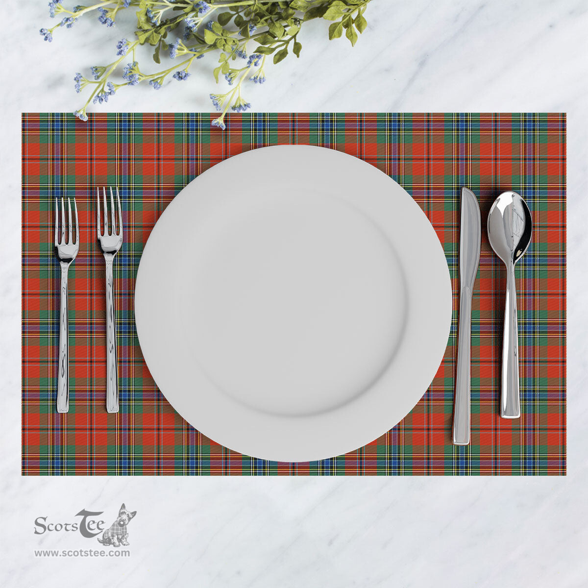 Scottish MacLean of Duart Ancient Clan Tartan Placemat - Tartan Kitchen Decor Scottish Plaid Tartan Plaid - ScotsTee - scotstee.com