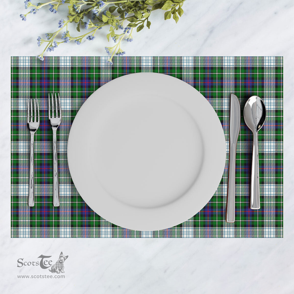Scottish MacKenzie Dress Modern Clan Tartan Placemat - Tartan Kitchen Decor Scottish Plaid Tartan Plaid - ScotsTee - scotstee.com