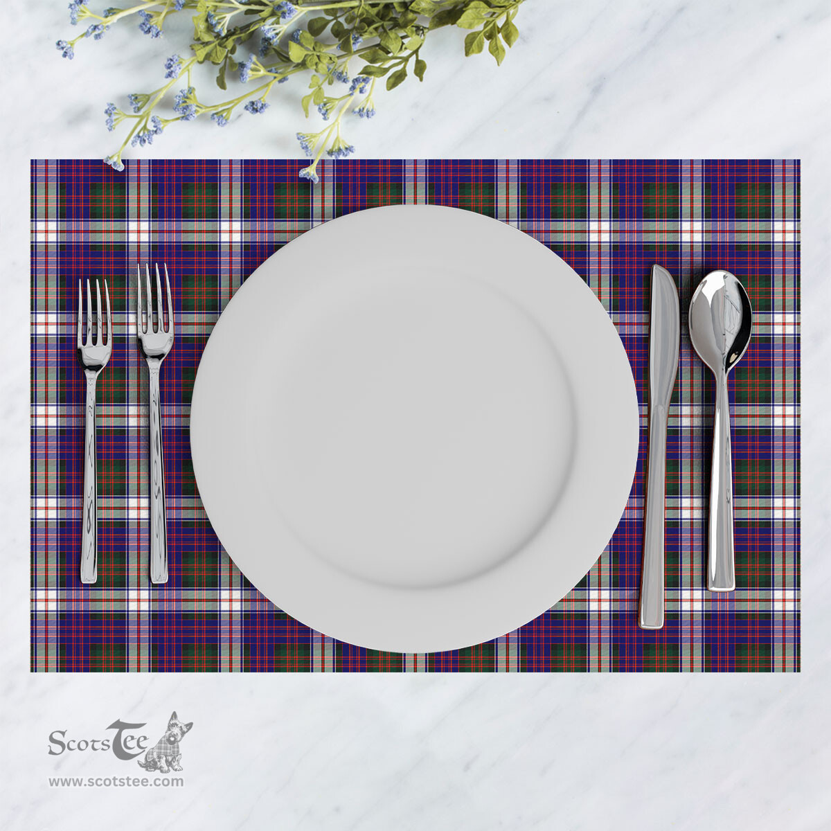Scottish MacDonald Dress Modern Clan Tartan Placemat - Tartan Kitchen Decor Scottish Plaid Tartan Plaid - ScotsTee - scotstee.com